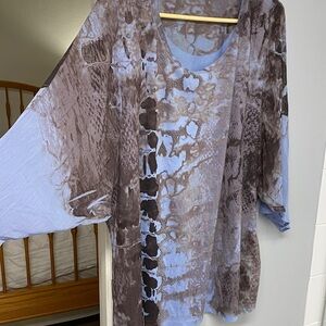 Fashion Bug Blue and Brown Top